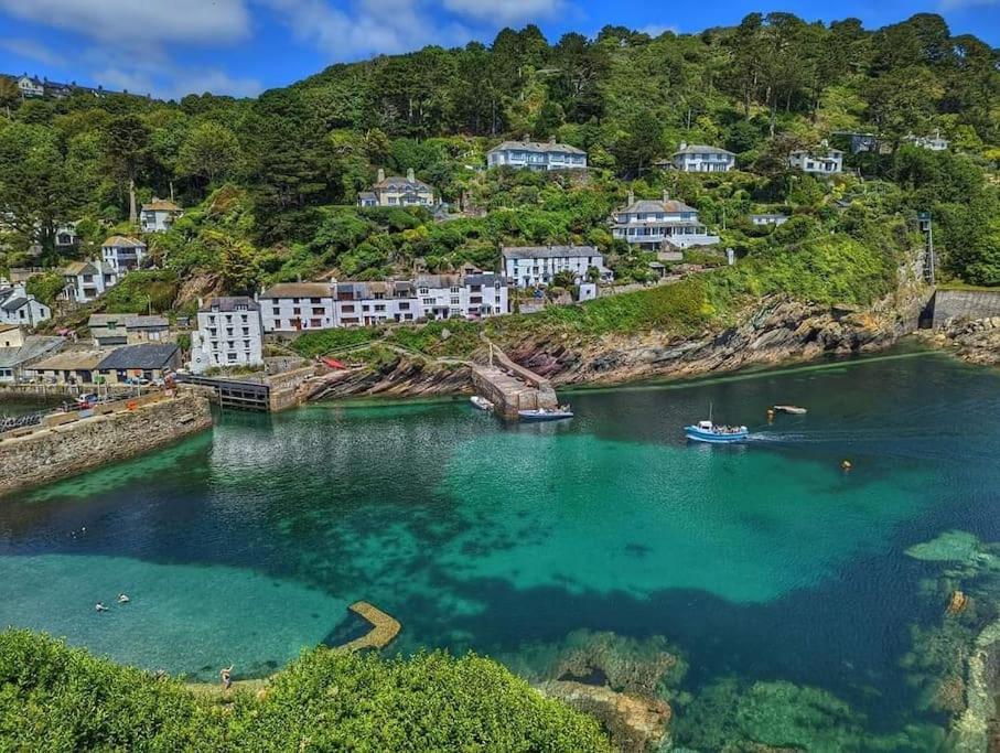 Bijou Coastal Apartment In Polperro With Hot Tub Onsite Parking Downhill Walk To Village Eksteriør bilde